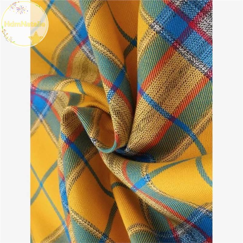 HdmNatalie Hip Hop ไม่สม่ําเสมอผู้ชายและผู้หญิงปลอมเสื้อ Hem กระโปรงลายสก๊อต Y2k Streetwear Harajuku