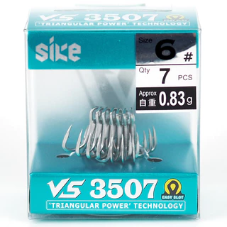 เบ็ดสามทาง SIKE VS-3507 หนาคม ปลาใหญ่ไม่หลุด! By.Luresfactory