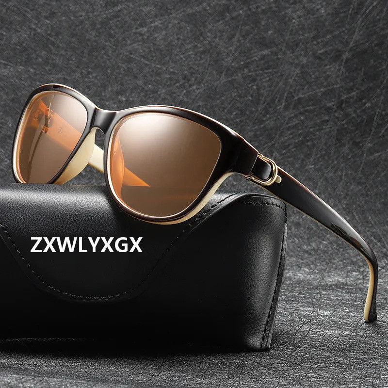 Luxury Brand Design Cat Eye Polarized Sunglasses Men Women Lady Elegant Sun Glasses Female Driving E