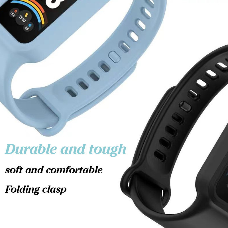 สายรัดซิลิโคนอ่อน for Xiaomi Smart Band 9 Active / Redmi Band 3 สร้อยข้อมือวงปรับได้โดยไม่มีฟิล์มปกป้องกันกระแทกหน้าจอ - รูปที่ 3