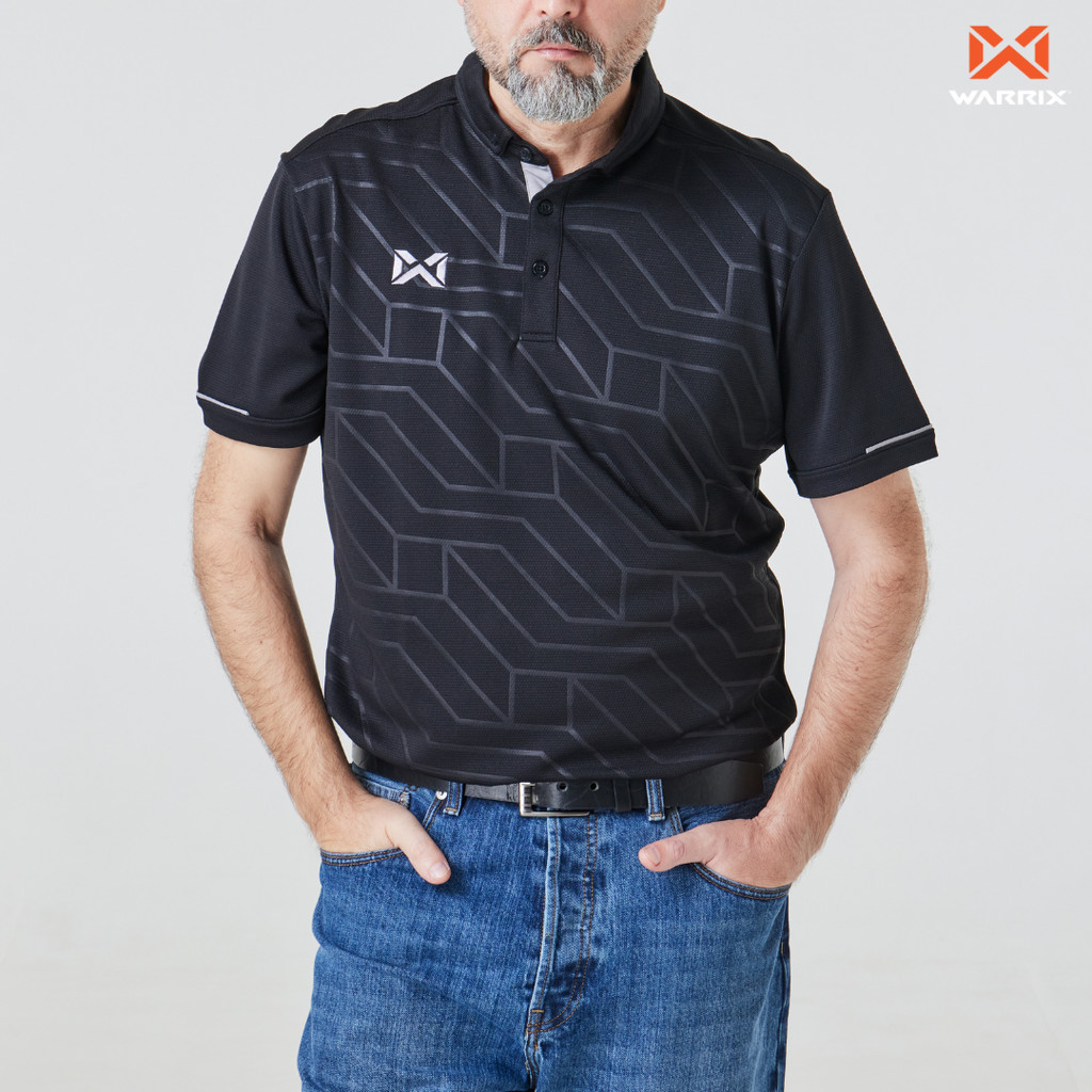 WARRIX เสื้อโปโล VIVIDUS POLO (WA-242PLACL30) สีดํา