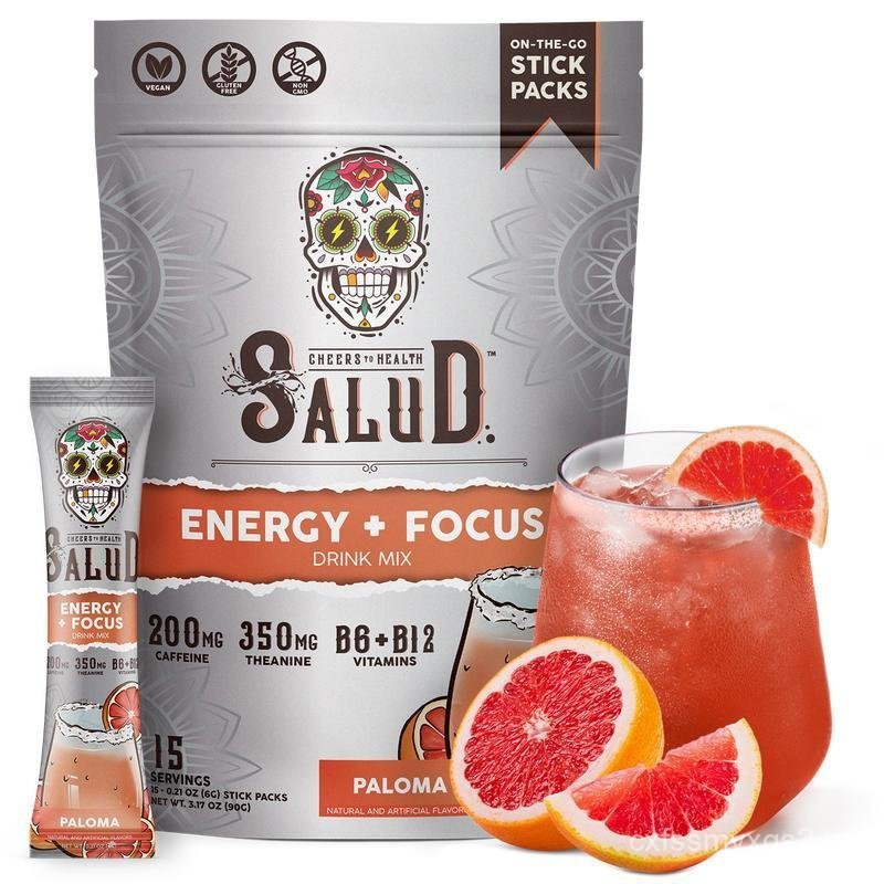 Salud 2-in-1 Energy Drink Powder + Focus, Paloma, Organic Caffeine, B6 + B12, Theanine, Clean Energy