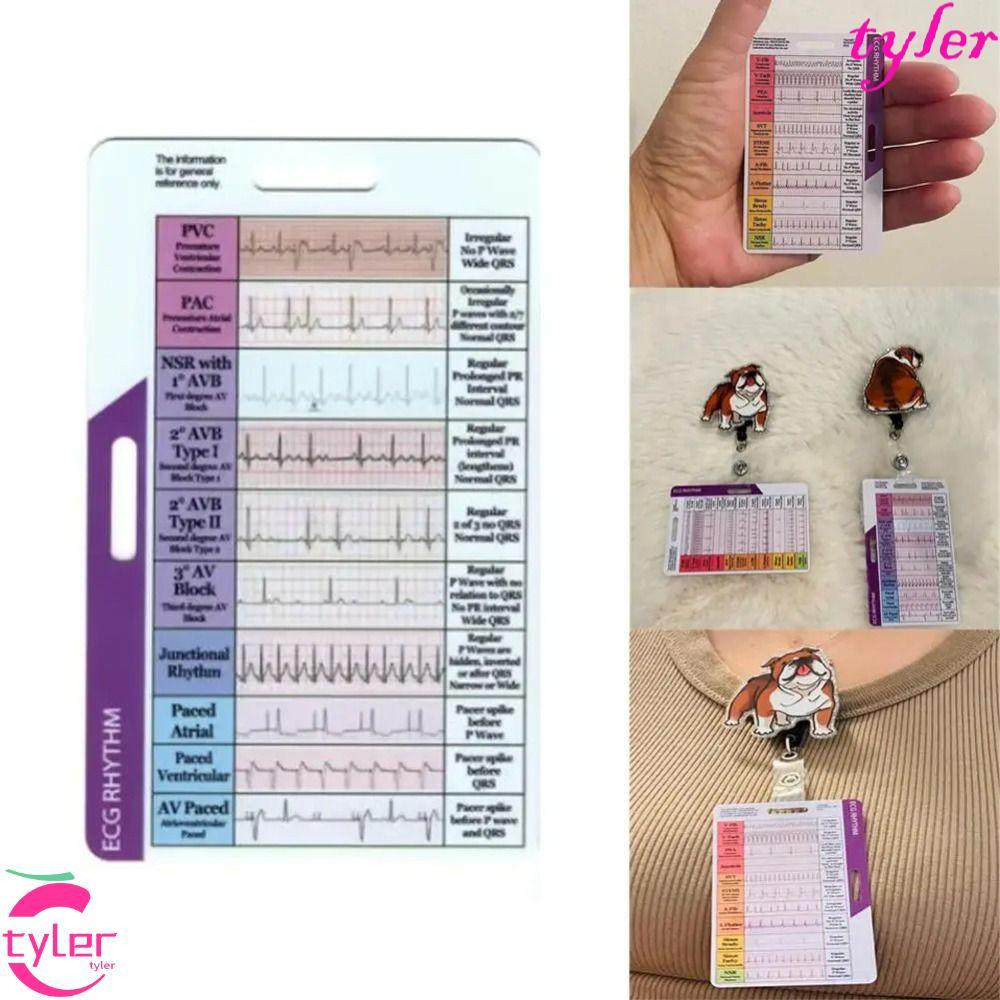 TYLER Ecg/ekg Rhythm Pocket Card, การวัดที่แม่นยํา Ecg Self วัดไม้บรรทัด, พกพาสะดวกพลาสติก ECG/EKG การประเมินโปร่งใส EKG Caliper เครื่องมือในครัวเรือน
