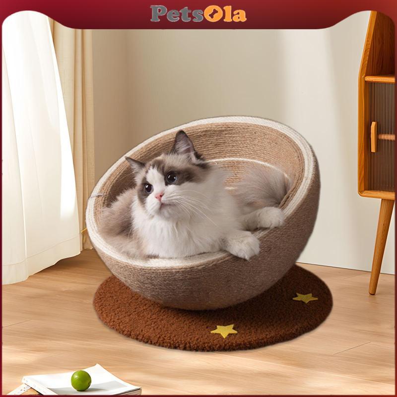 PETSOLA Cat Scratcher เตียงเฟอร์นิเจอร์พร้อมของเล่นสําหรับแมวในร่ม Sleeping