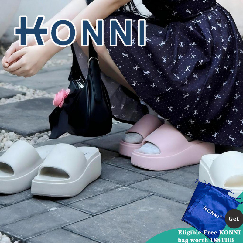 KONNI รองเท้าแตะผู้หญิงสไตล์ฤดูร้อน พื้น EVA นุ่มสบายและเบา มีดีไซน์คลุมเท้าใหม่