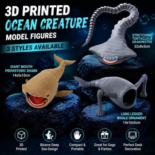 โมเดลของเล่น action figure Sea Monster ของเล่นสัตว์ทะเล PVC ดีเทลลายผิวชัด เหมาะกับคอลเลกชัน ตู้โชว์ และของขวัญ