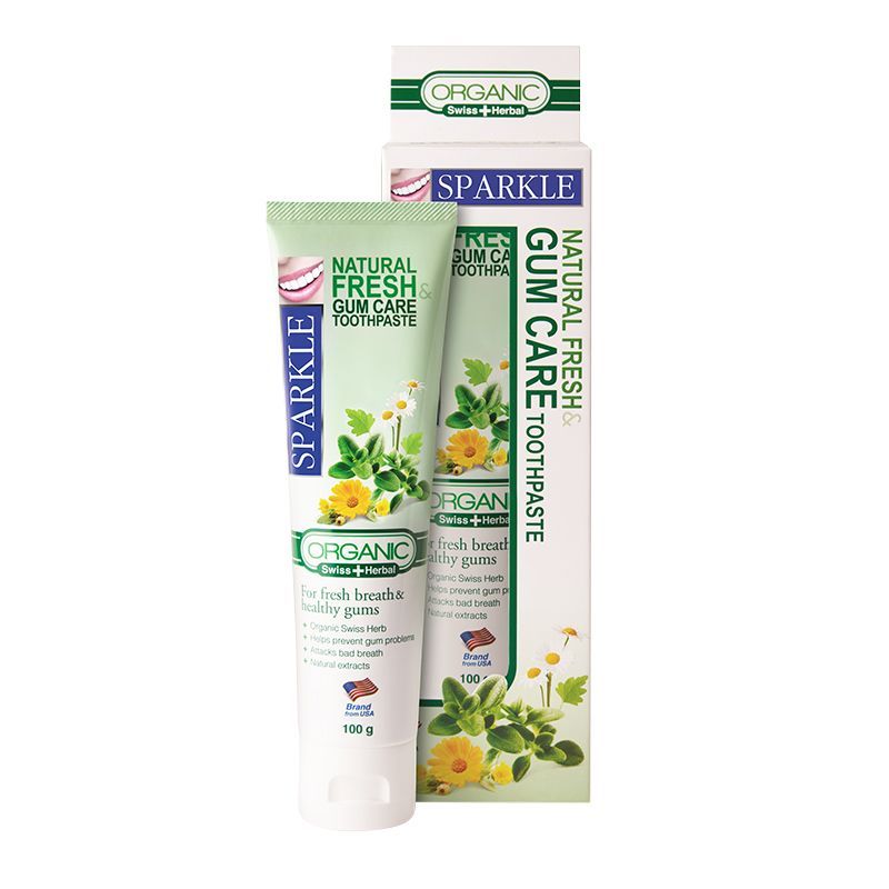 สปาร์คเคิลยาสีฟันเนเชอรัลเฟรชแอนด์กัมแคร์ 100ก Sparkle Natural Fresh & Gum Care Toothpaste 100g. [8858690023487 ]