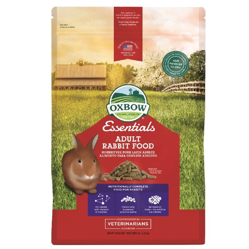 Oxbow ออกซ์โบว์ อาหารเม็ดสำเร็จรูปสำหรับกระต่ายโต 2.27 kg Oxbow ADULT RABBIT 2.27 kg [หมายเลขบาร์โค้ด 0744845401010 ]