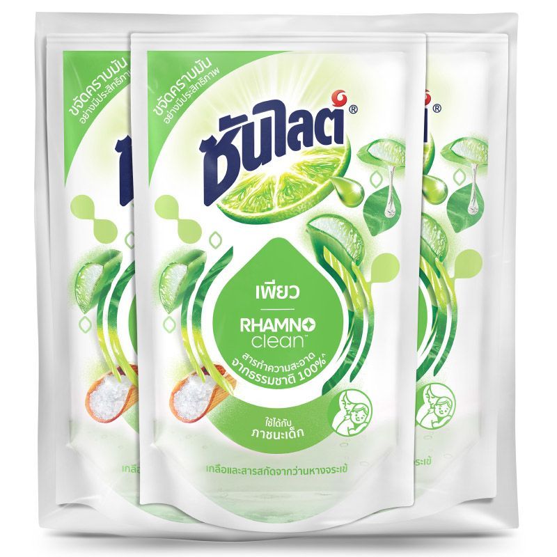 ซันไลต์พลัสเพียวน้ำยาล้างจาน 450มล แพค 3 Sunlight Plus Pure Dish Detergent 450ml Pack 3 [หมายเลขบาร์โค้ด 8851932388757 ]