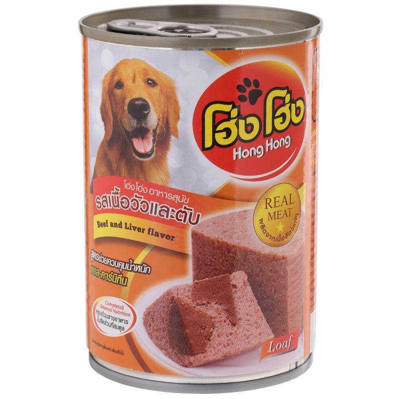 โฮ่งโฮ่งอาหารสุนัขรสเนื้อวัวและตับ 400ก Hong Hong Dog Food Beef And Liver Flavor 400g [หมายเลขบาร์โค้ด 8859160400531 ]