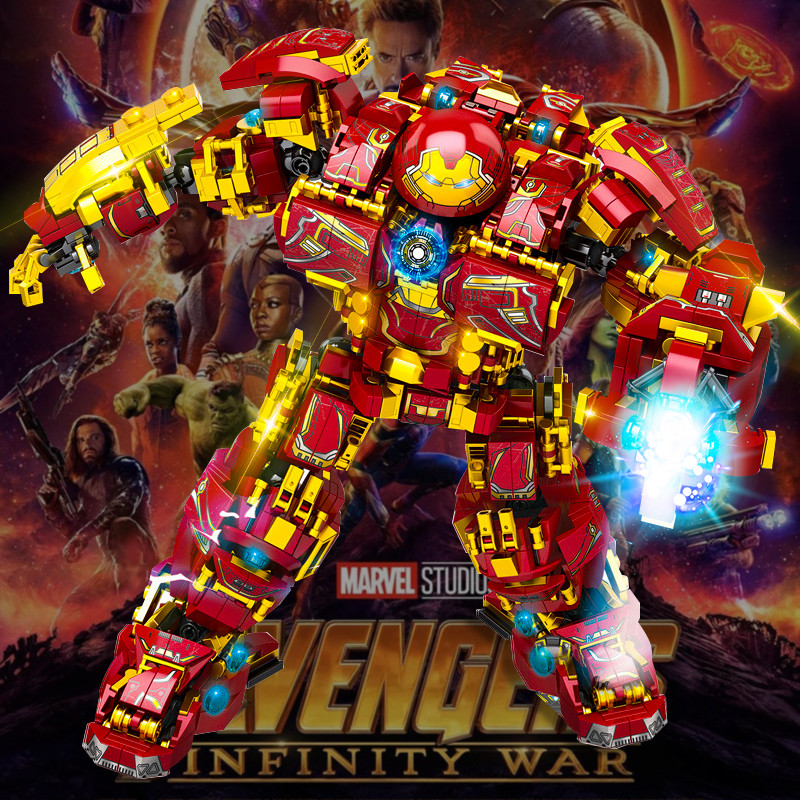 ninjago เลโก้ Iron Man Building Blocks Anti-Hulk Armor Marvel Avengers Boy Robot Mecha ของเล่นประกอบ