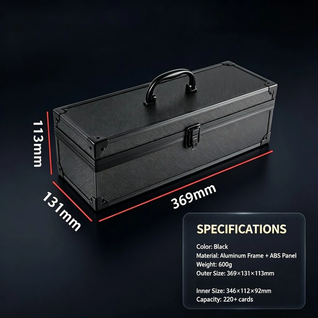 กล่องเก็บการ์ดอลูมิเนียม จุได้ 220+ ใบ 35PT มีล็อค สำหรับโปเกมอน TCG การ์ดกีฬา ยูกิโอ MTG thumbnail 9