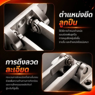 กลอนรูดซิ้งค์ กลอนล็อคประตูDoor Guardตัวล็อคประตู สแตนเลส ชุบนิเกิ้ล กลอนรูดซิ้งค์สำหรับประตูบานผลัก พร้อมอุปกรณ์ติดตั้ง