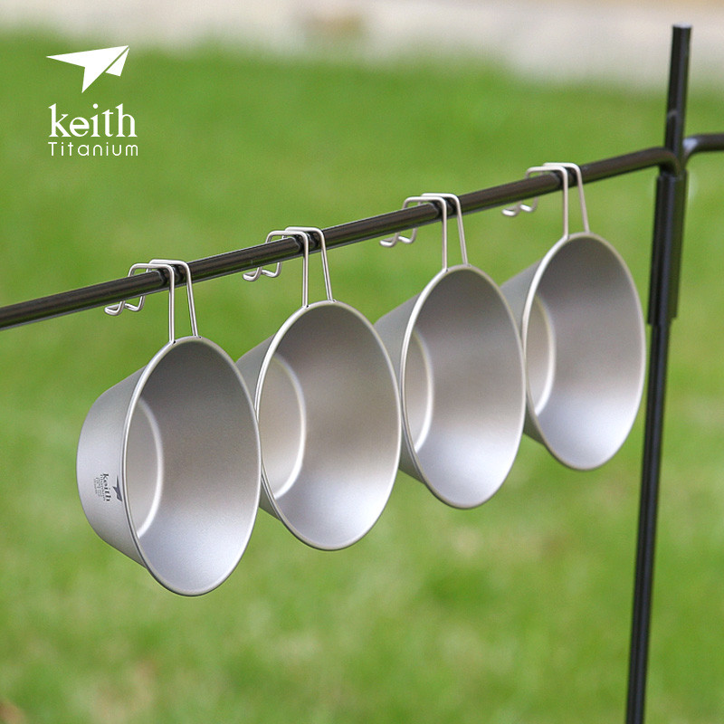 Keith Keith Pure Titanium Snow Bowlกลางแจ้งแบบพกพาCamping Picnic Multifunctional Snow Cup Camping Ta
