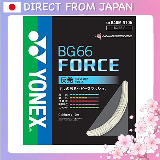 YONEX Badminton Strings BG66 Force (0.65 mm) BG66F-2 White, 200 m Roll Direct From Japan