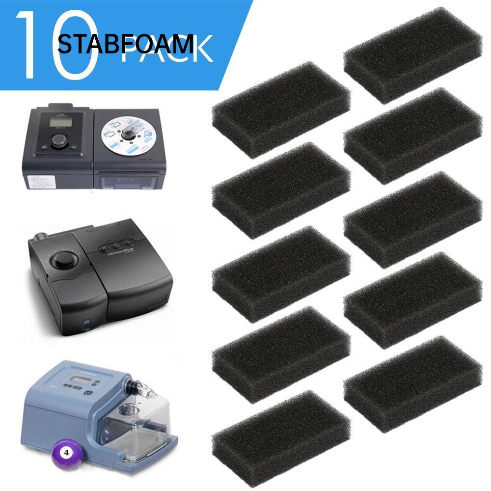 STABFOAM 10 ชิ้นตัวกรองโฟม CPAP, ตัวกรองฟองน้ํา CPAP แบบใช้ซ้ําได้ Ultra Fine, ทําความสะอาด Ventilat