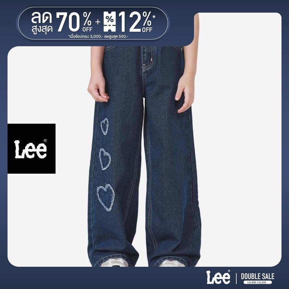 LEE KIDS กางเกงยีนส์เด็กผู้หญิง คอลเลคชั่น Little Pink เอวสูง ทรงขากว้าง รุ่น LK S525GLAXN02 สียีนส์กลาง