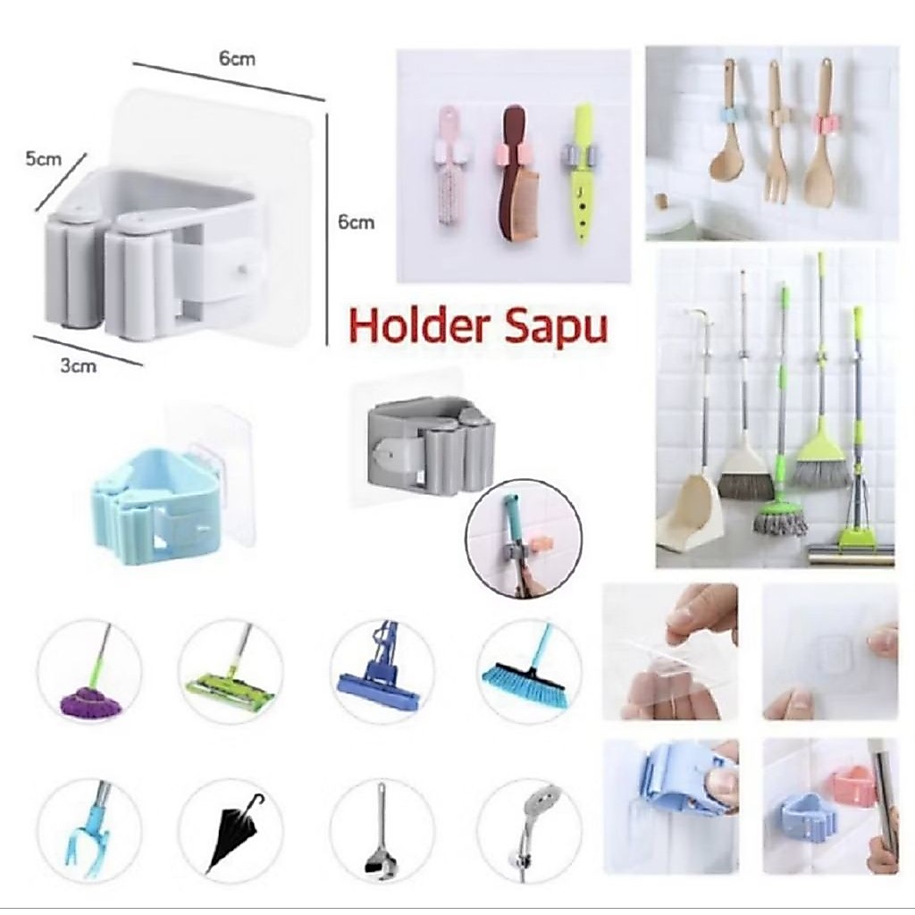 (Contents 10 PSC) MOP CLIP BROOM HOLDER/VERSATILE HOLDER