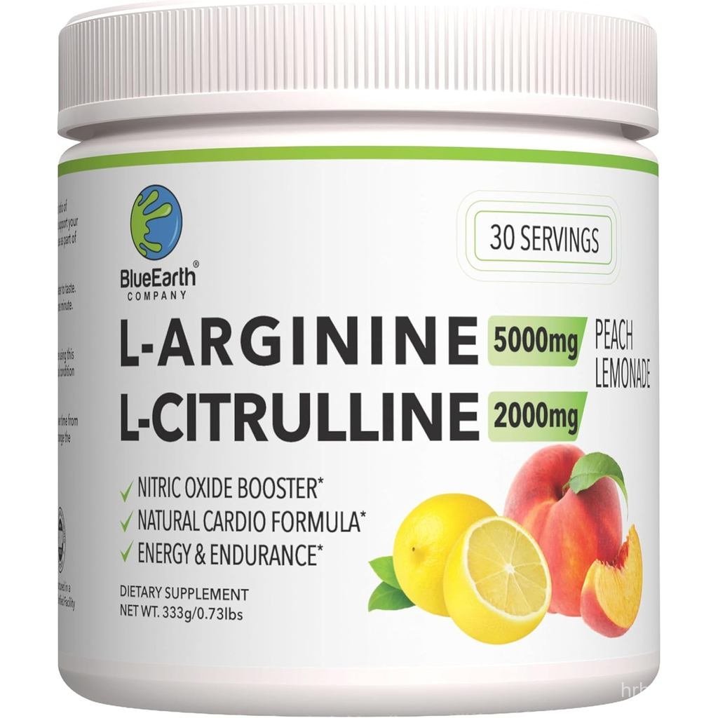 L-Arginine 5000mg + L-Citrulline 2000mg อาหารเสริมผงคอมเพล็กซ์ - Nitric Oxide Booster - สุขภาพหัวใจ 