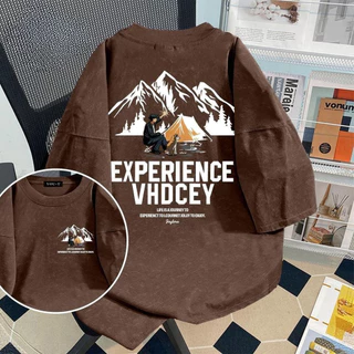 My-T🚀เเสื้อผู้ชายoversize cotton เสื้อแฟชั่น คอกลม แขนสั้น พิมพ์ลาย 'EXPERIENCE' สไตล์ลำลอง ใส่สบาย S-3XL【COD】