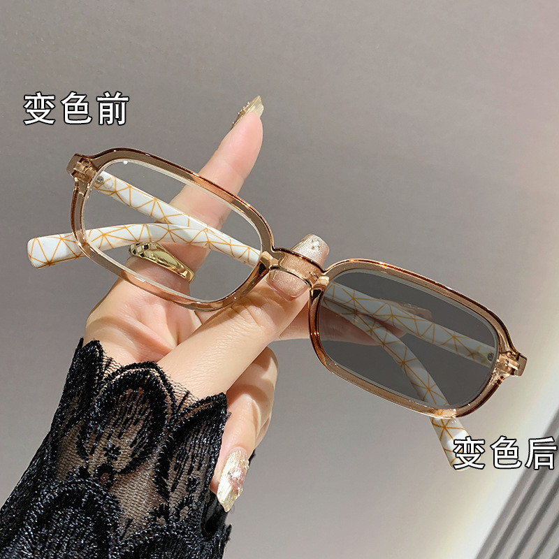 -0.50 ~-4.00 สายตาสั้นแว่นตาคอมพิวเตอร์โฟโตโครมิกอินเทรนด์กรอบ Oversize Retro Ins ยอดนิยมคลาสสิกสแควร์ใหม่ Vintage Unisex แว่นตา