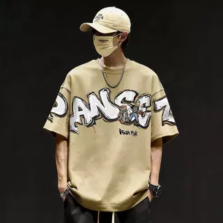 Basi💥เสื้อแฟชั่น เสื้อยืด oversize ผ้าฝ้าย100% ไม่ต้องรีดผ้า สวมใส่สบาย ผ้านิ่ม ลาย "PANSEZ"