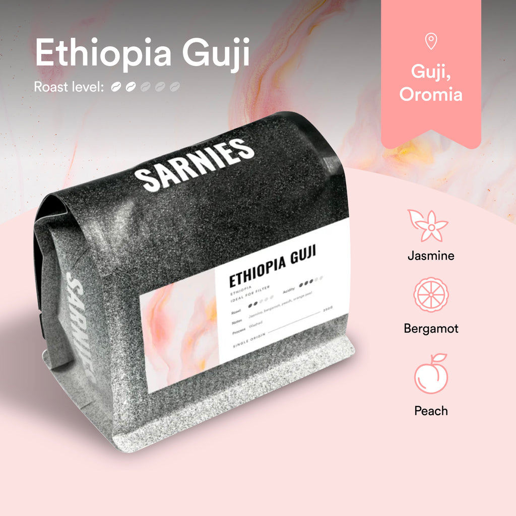 เมล็ดกาแฟ เอธิโอเปีย กูจิ บิชารา G1 Washed | Ethiopia Guji Bishala G1 Washed | Medium Light | Jasmine, Bergamot, Peach