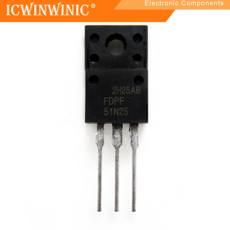 5 ชิ้น FDPF51N25 51N25 TO-220F ส่วนประกอบอิเล็กทรอนิกส์