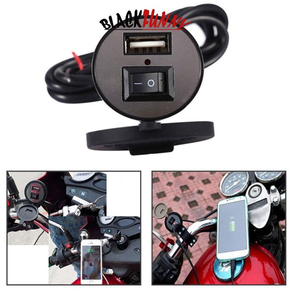BLACKFUNNY 12V 1.5A รถจักรยานยนต์โทรศัพท์มือถือแหล่งจ่ายไฟพอร์ตชาร์จซ็อกเก็ต USB กันน้ํา J7Z9