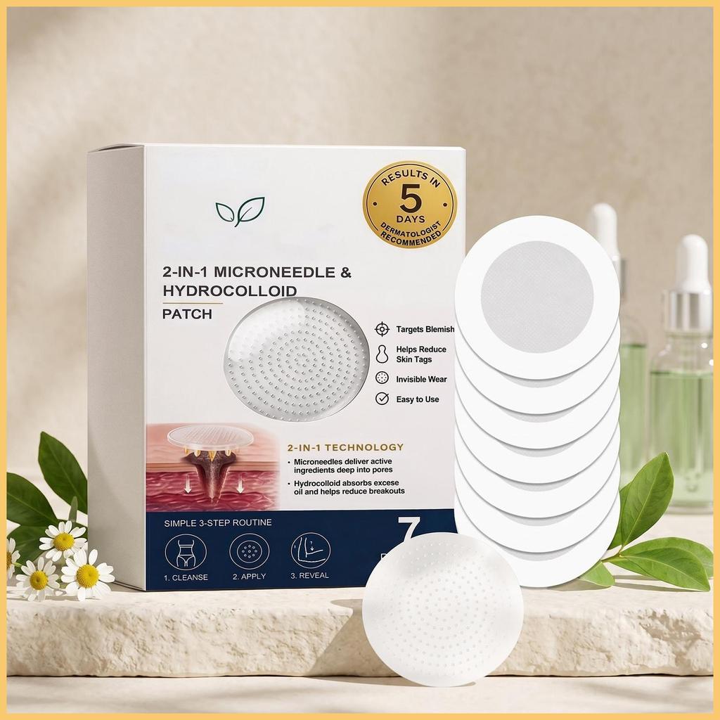 Microneedle Blemish Patch 7 ชิ้น Breathable Microneedle Moisturizing สติกเกอร์ Face Patch สําหรับจมู