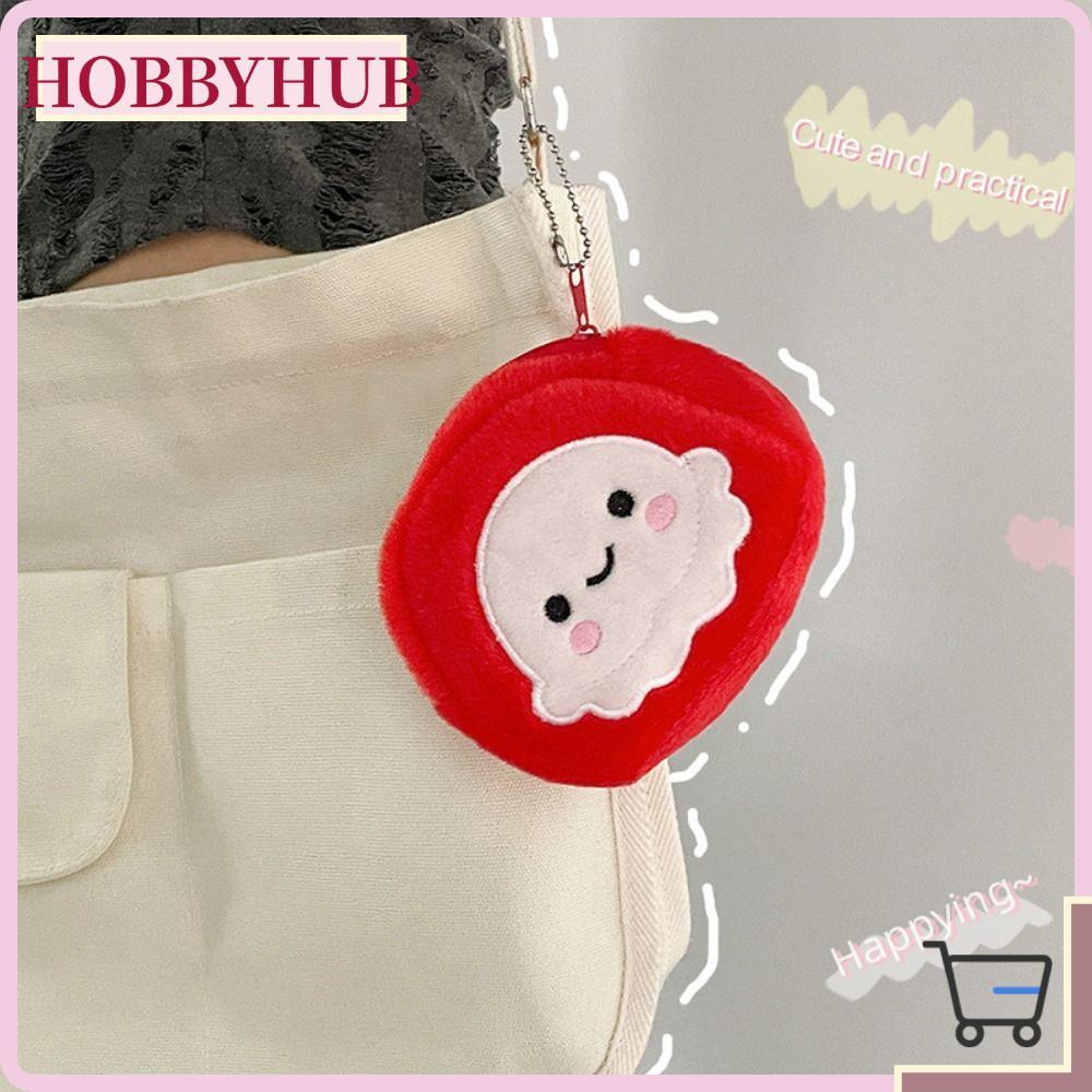 HOBBYHUB Octopus Coin Purse, Credit Card Storage Red Octopus Plush Coin Purse, น่ารักการ์ตูนแบบพกพาพ
