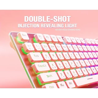 [สินค้ารับประกัน 1 ปี] Nubwo คีย์บอร์ด RUBBER DOME SWITCHES รุ่น FORTUNE NK032 PINK EDITION Keyboard Gaming