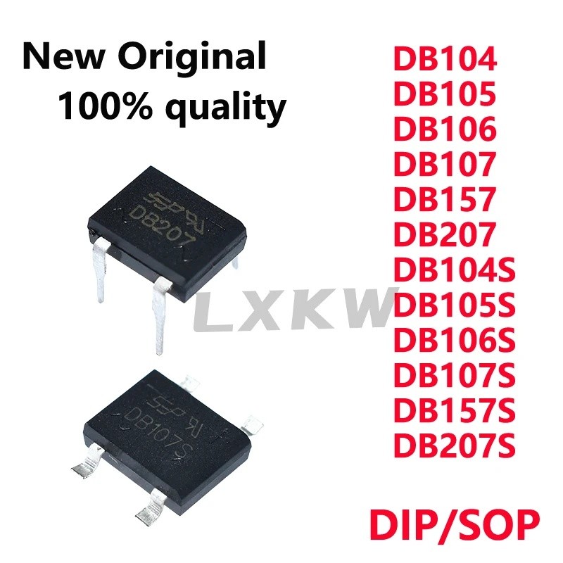 5PCS DB104 DB105 DB106 DB107 DB157 DB207 DIP4 DB104S DB105S DB106S DB107S DB157S DB207S SOP4 Rectifi