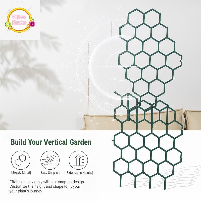 YellowFlower กระถางต้นไม้ Hoeb Trellis 1 5 ชิ้นสนับสนุนพลาสติกช่วย Vines และดอกไม้ Climb สําหรับตกแต