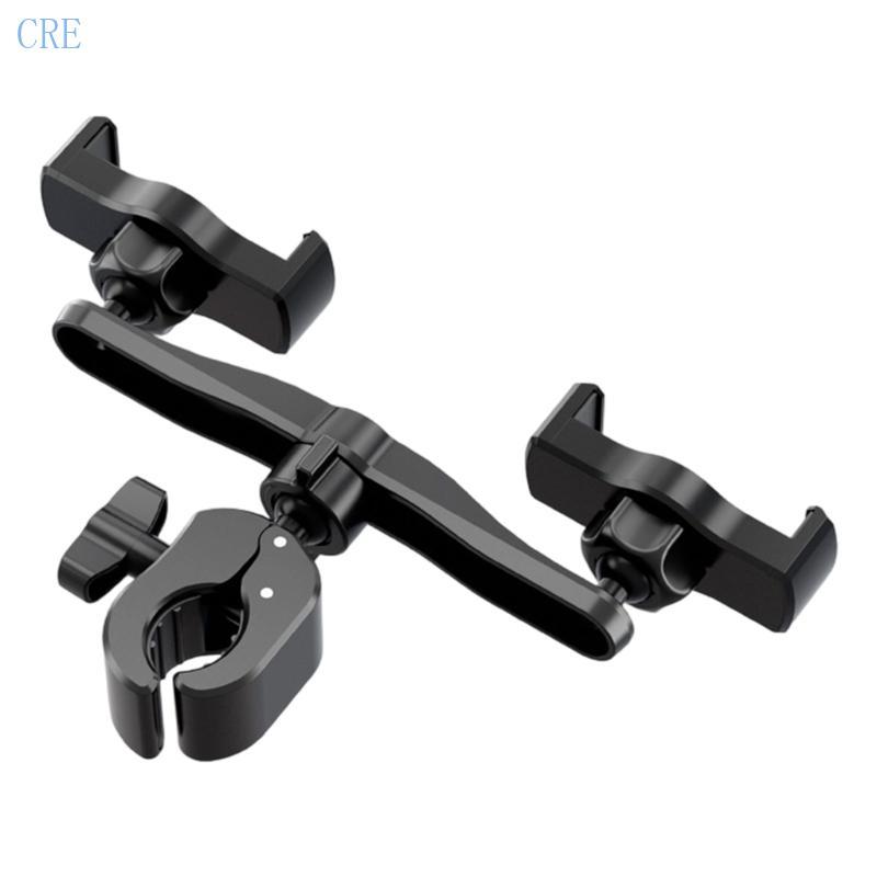 CRE Phone Microphone Stand Head Double Mount Phone Clamp for Broadcasting Use