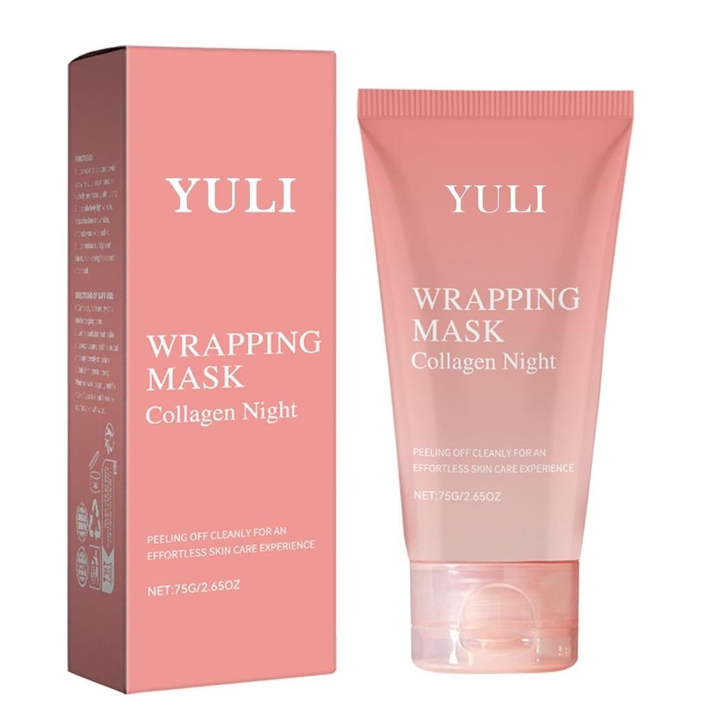 YULI Collagen Night Wrapping Mask, Night Collagen, Easy-Tear Type Mask Care Night Mask 2.54 fl.oz (1