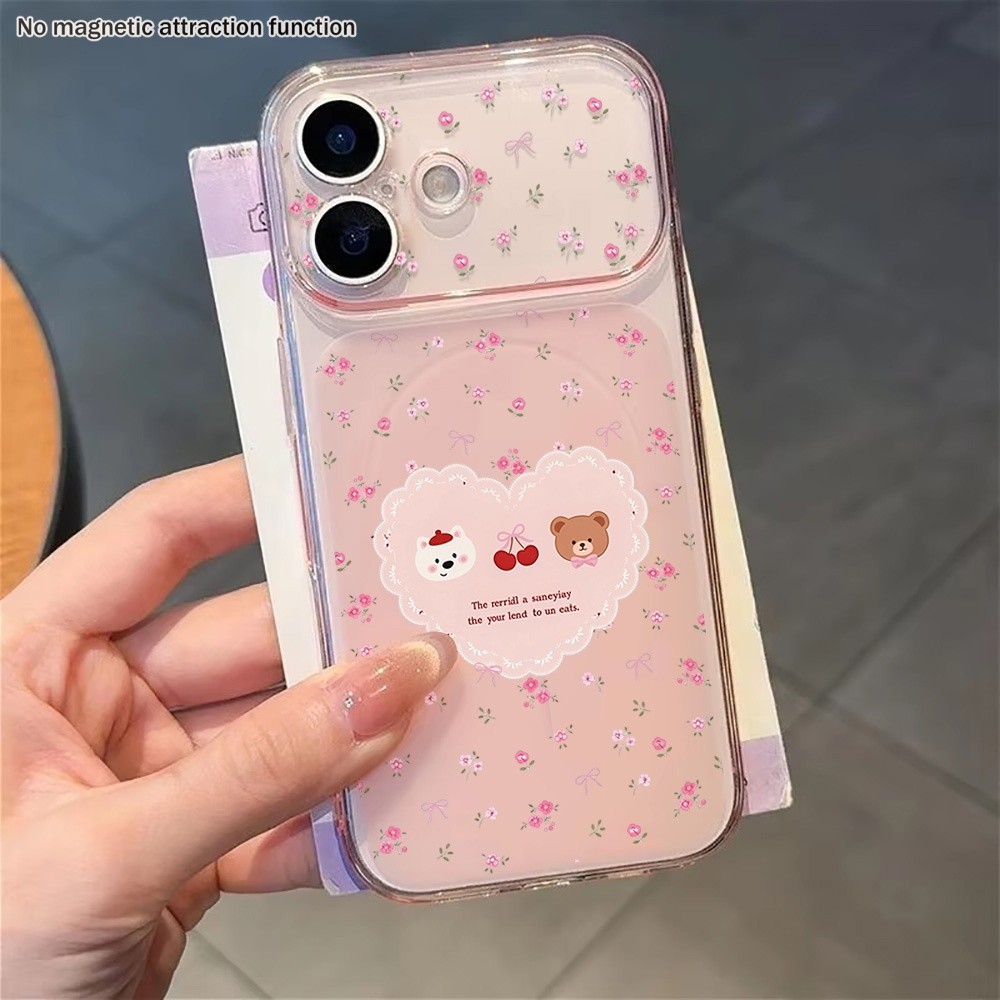 เคสโทรศัพท์ลายดอกไม้น่ารักสไตล์วินเทจ สำหรับ iPhone 17 13 11 14 12 15 16 Pro Max รุ่นช่องหน้าต่างขนาดใหญ่