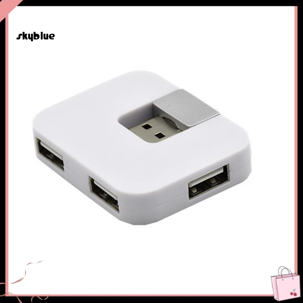 [Sy] หมุนได้ 4 พอร์ต USD20 Data Cable Hub Splitter พร้อมดิสก์ U สําหรับแล็ปท็อปพีซีในรถยนต์