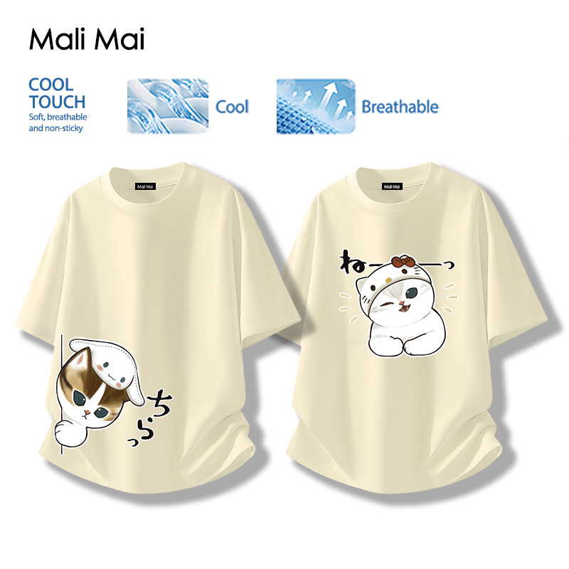 เสื้อยืด เนื้อผ้านุ่มเย็นสบาย ระบายอากาศได้ ลายพิมพ์การ์ตูนน่ารัก Mofusand ใหม่ (ส่งเร็ว จัดส่งจากไทย)
