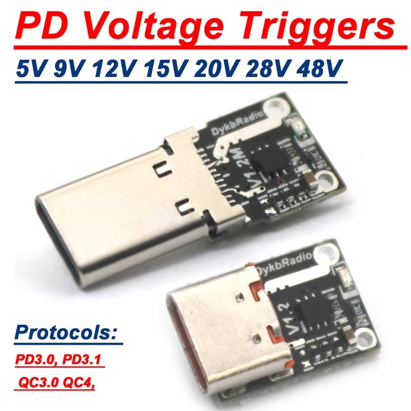 140W 5A USB TYPE-C PD Decoy แรงดันไฟฟ้าทริกเกอร์อะแดปเตอร์ PD3.1 QC 3.0 5V 9V 12V 15V 20V 28V 48V Fa