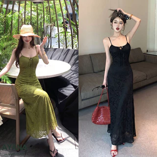 ชุดเดรสสายเดี่ยวทรงยาว ไปทะเล พริ้วสวย ถ่ายรูปขึ้นกล้องทุกมุม