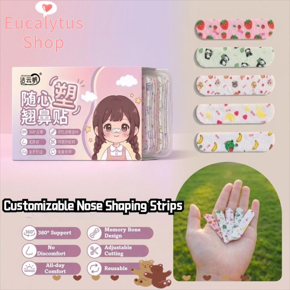 EUCALYTUSS แถบยกจมูก, Reusable ขยายสติกเกอร์สร้างจมูก, ปรับ DIY Nose Up Lifting Tape Shaping Nostril
