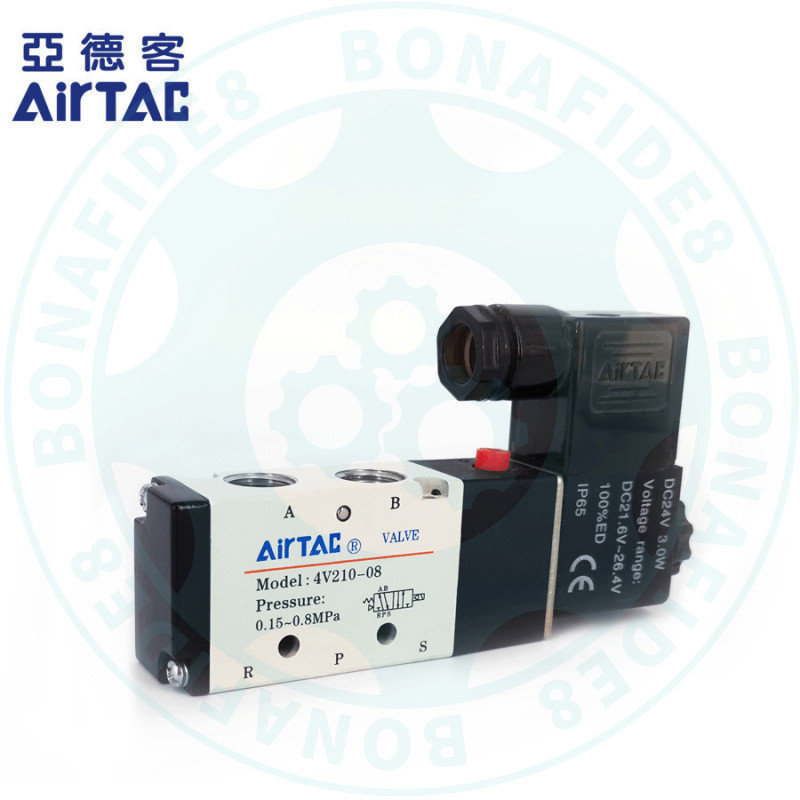 AIRTAC Solenoid วาล์ว 4V210-08 4V110-06 4V310-08 4V410-15 2 บิต 5 ทิศทางวาล์วย้อนกลับ