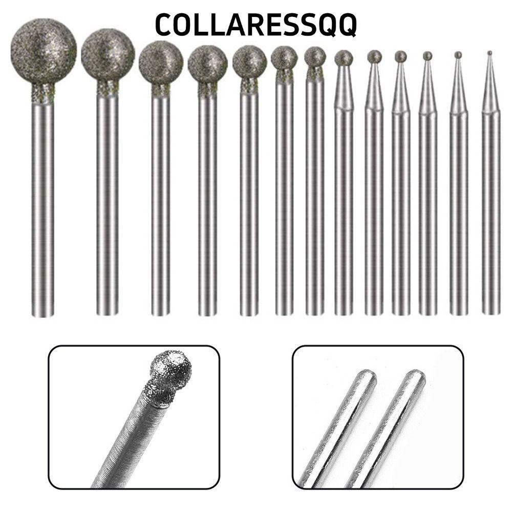 COLLARESSQQ 5 ชิ้นไฟฟ้าเครื่องบดอะไหล่,รอบ 2.35 มม.Shank เพชรบดหัว,แกะสลักเครื่องมือ Carve Precision 0.5 มม.-8 มม. Burring ขัดเจาะ Bit