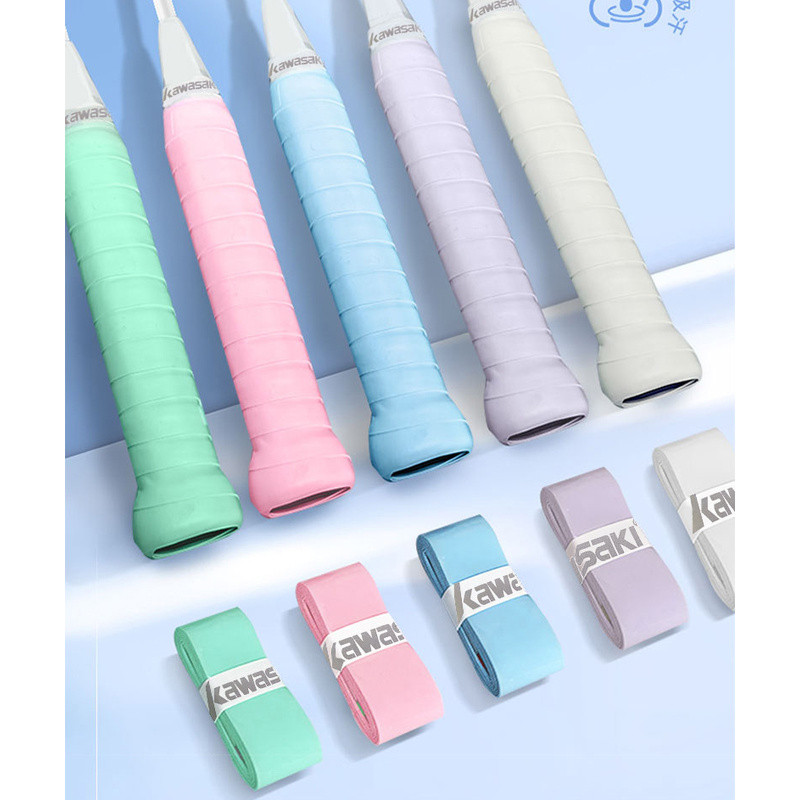 【Racket Grip】Kawasaki Badminton Grip White Non-Slip Sweat-Absorbing Black Handle Tape Special Sticky