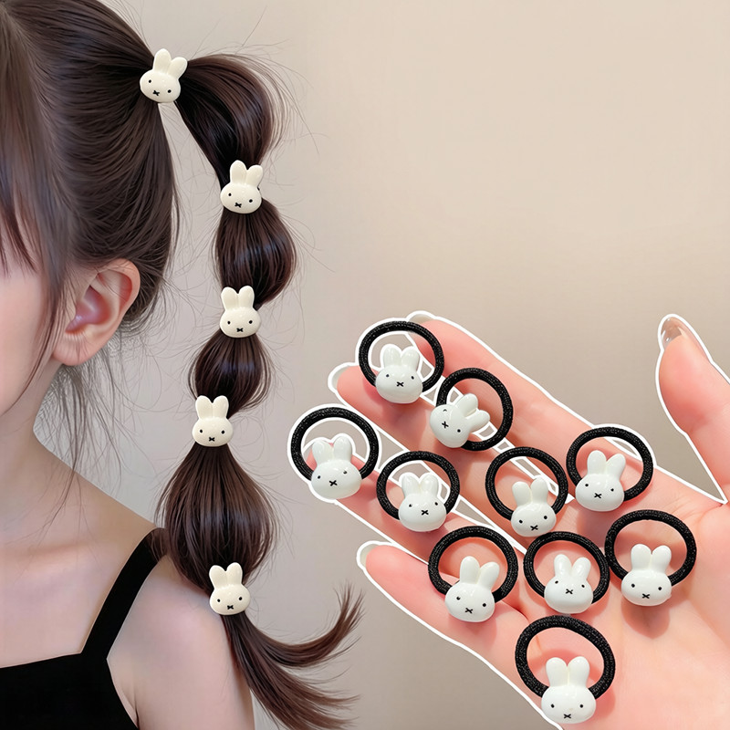 10 ชิ้นใหม่น่ารักกระต่ายสาววงผมยืดหยุ่นผูกผมเด็กอุปกรณ์ผม