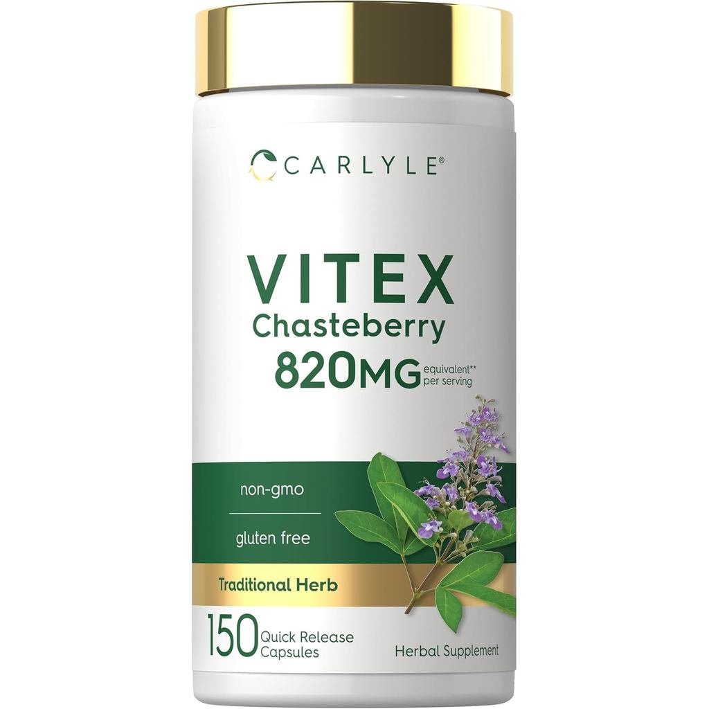 Carlyle Vitex Choasteberry อาหารเสริม | 150 แคปซูล | Vitex Agnus-Castus ผลไม้สําหรับผู้หญิง | ไม่ใช่