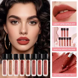 ไม่ติดหลอด ไม่ติดแก้ว HOT KISS LIP MATTE ลิปแมตต์สีชัด ติดทน กันน้ำ ไม่หนักปาก ลิปแมตช์เนื้อบางเบา ติดทนนาน NEW