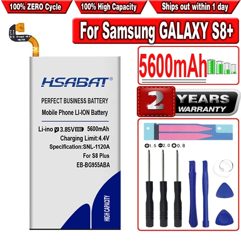 HSABAT EB-BG955BA 5600mAh แบตเตอรี่สําหรับ Samsung GALAXY S8+ G9550 S8 Plus S8Plus SM-G9 SM-G955 G95