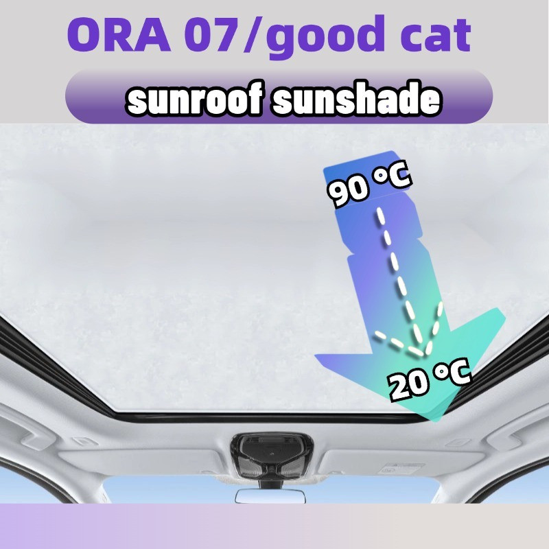 Ora 07/good cat ม่านบังแดด ม่านบังแดด UV ฉนวนกันความร้อน ติดตั้งไฟฟ้าสถิต ขาวดํา ม่านบังแดดซันรูฟ อุ